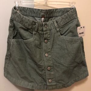 Free people NWT corduroy mini skirt